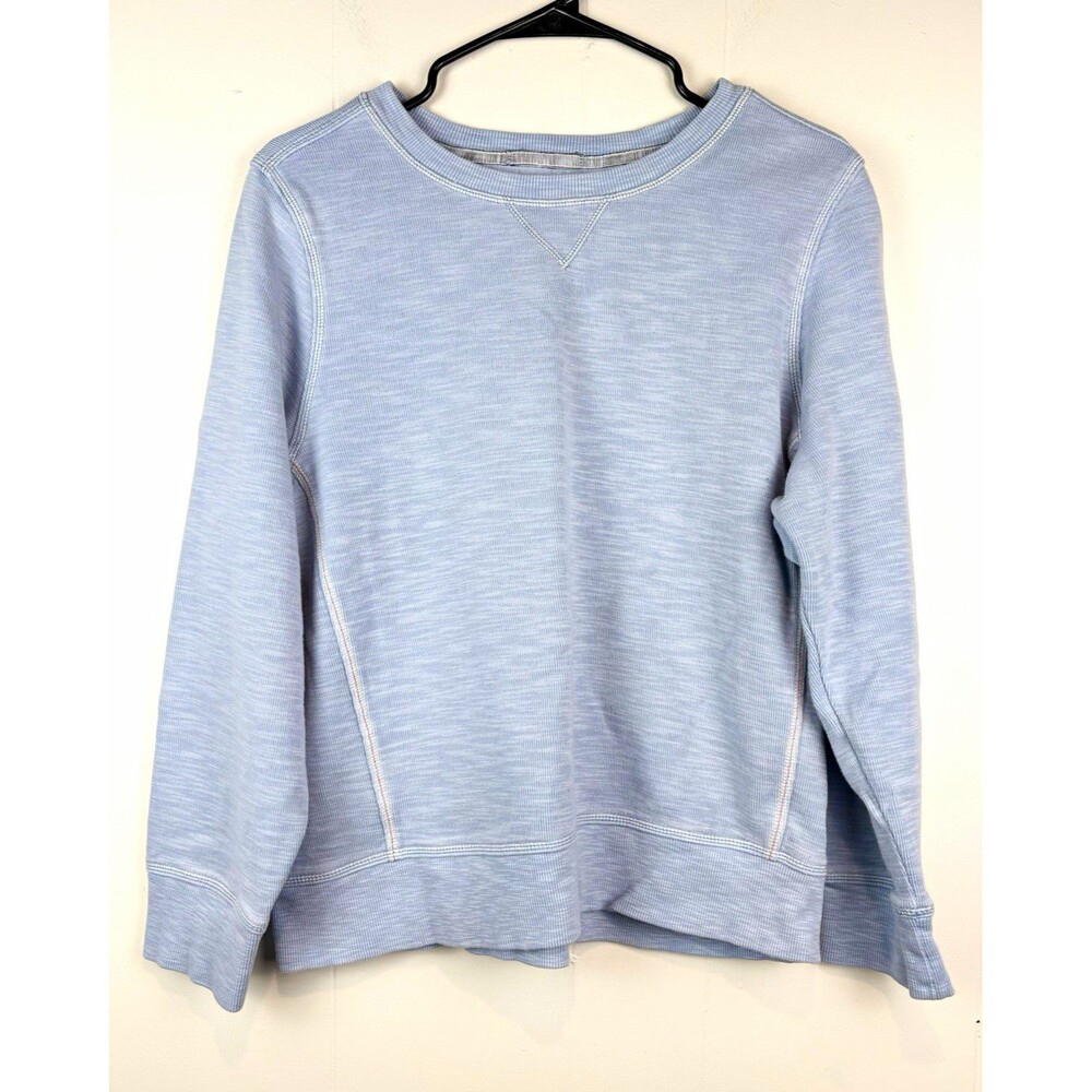 Tommy Bahama Women's L Sweatshirt Light Blue Crew Neck Relaxed Coastal Basic